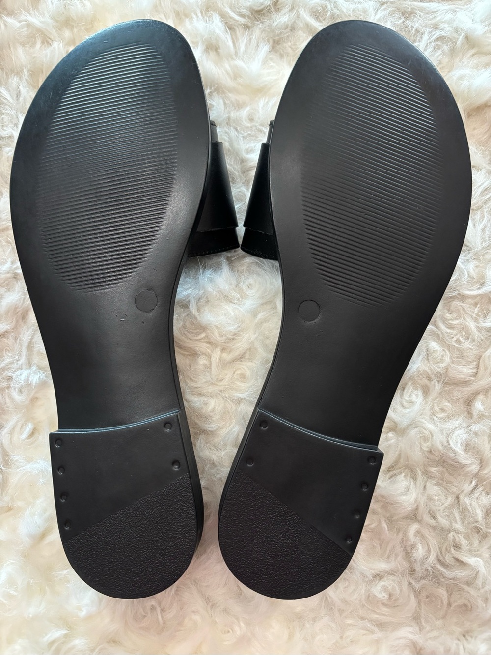 Andrea E Michele Black Leather Slide Sandals with Tortoise Buckle - Picture 3 of 3